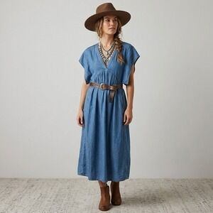 standard grace denim dress Standard Grace | Dresses | Standard Grace Blue Buttonup Distressed Denim Dress Size Large Coastal